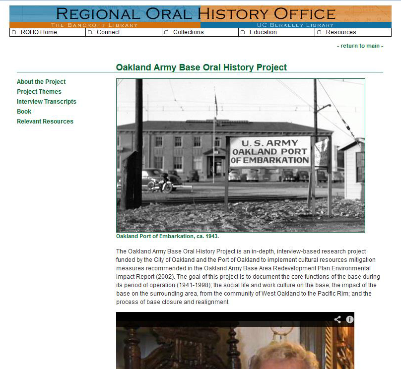 Image of Community Arts Oral History Project at ROHO 