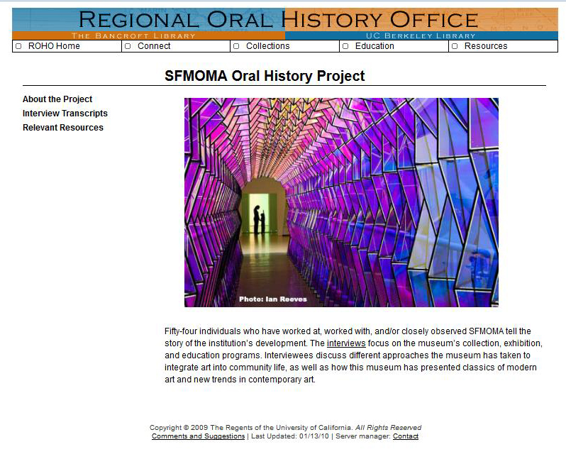 Image of SFMOMA Oral History Project